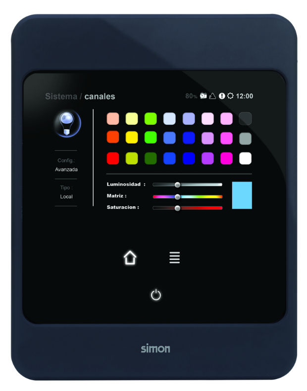 Scena Simon Scena es un sistema de control de la iluminación al alcance de cualquier usuario de forma rápida, intuitiva y personalizable. Permite crear ilimitados efectos de luz jugando con el color, la intensidad y la saturación