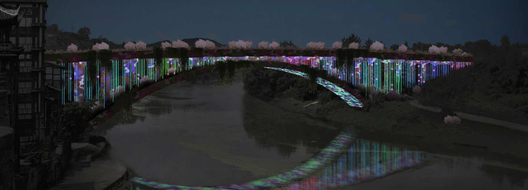 brut deluxe convierte el puente QuanXi en una instalación de luz