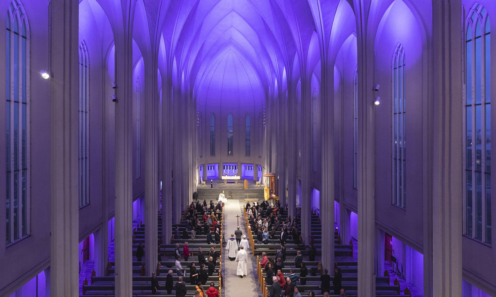 Hallgrimskirkja iluminacion dinamica ERCO