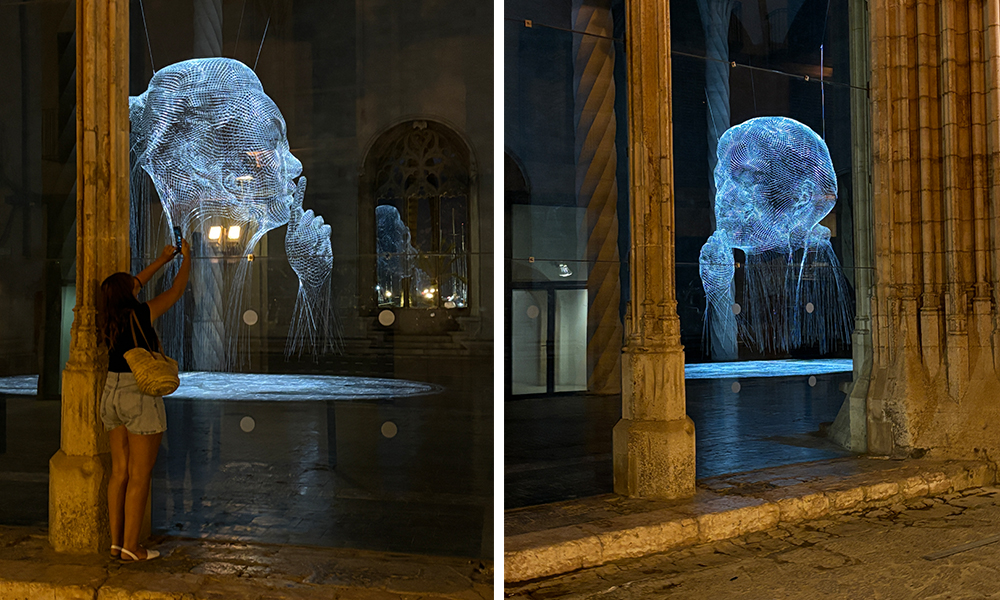 Exposición "Mirall", Jaume Plensa, Jordi Moya, iluminación